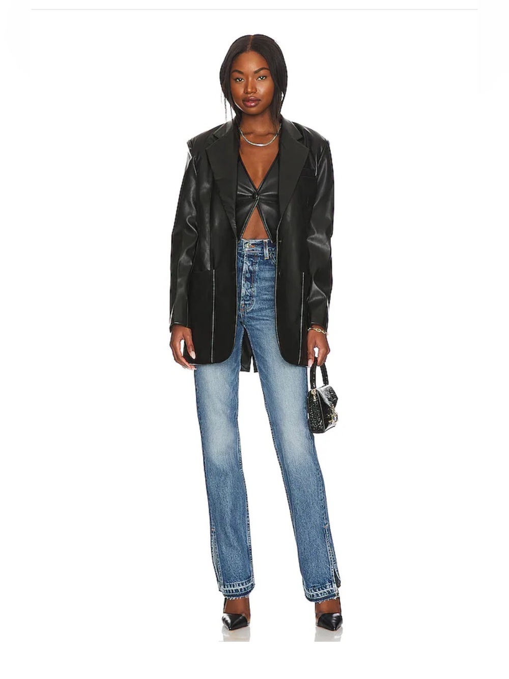 EB Denim Unraveled Two Jeans in Hendrix Size 27 Straight Leg Split Hem High Rise